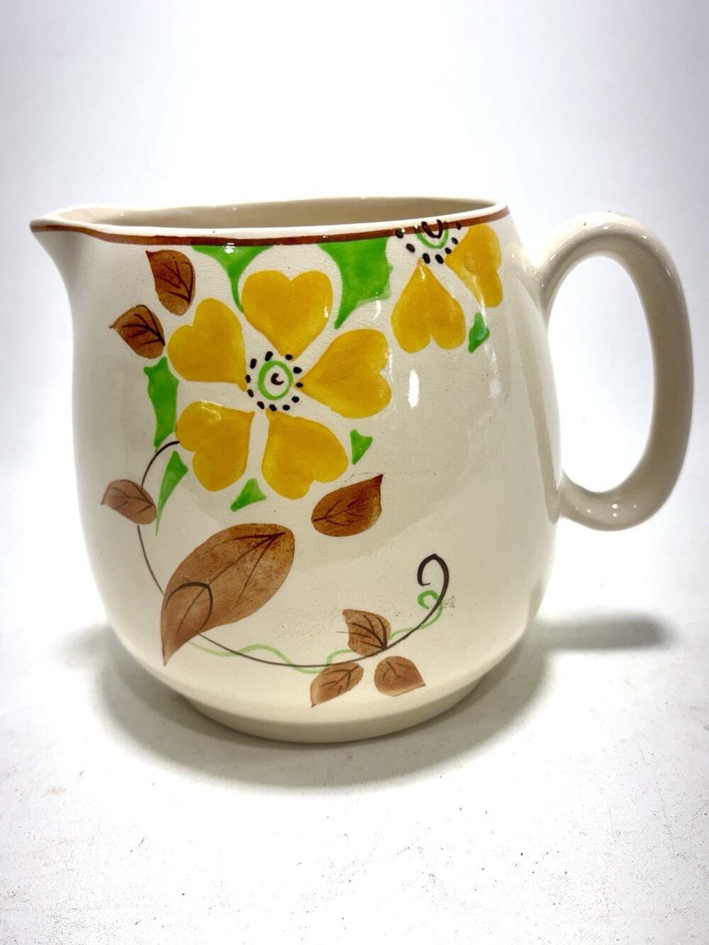Vintage Grindley Canterbury Creamer Pitcher 5” Floral Yellow England